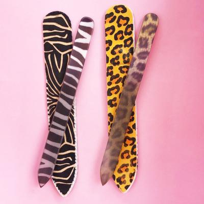 China Fashionable Zabra Design Manicure Pedicure Tool Crystal Glass Nail File Beauty Trends Animal Nail Care for sale