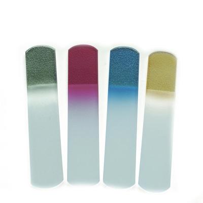 China Eco-Friendly Private Label Professional Double Sided Pedicure Surface Rasp Etched Quality Crystal Glass Foot File for sale
