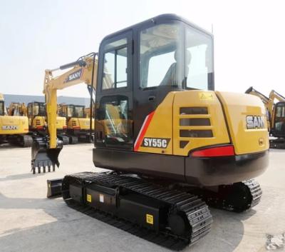 China New 5.5 Ton Sany Pro Excavator SY55C Mini Excavator SY55C Hydraulic Digger 0.28MÂ ³ for sale