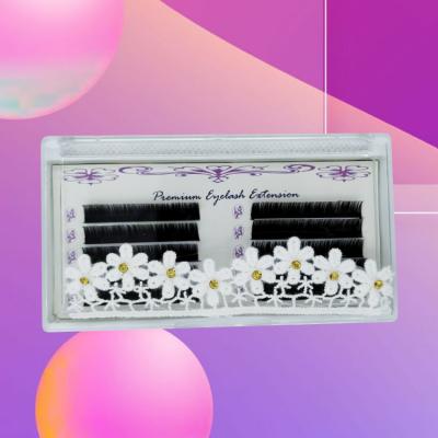China Natural Soft multiple packs C D L curl 0.10 0.07 0.05 mm easy blooming silk natural black matte mix length eyelashes for sale