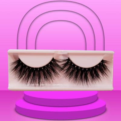 China Natural Soft Eyelash private label drop shipping different types wholesale 5d fluffy full strip natural wispy Faux Mink 25mm Eyelash for sale
