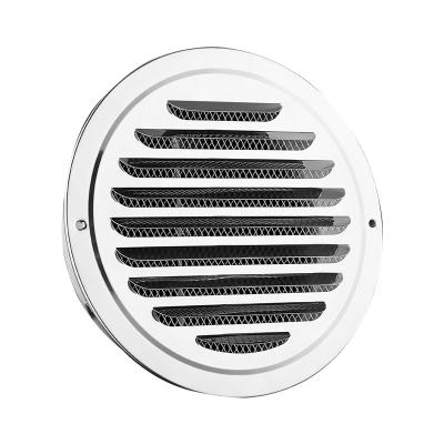 China 1.0 Inch 304 Stainless Steel Exhaust Vent Flat Waterproof Gasket Auto Gas Supply Hood 4 Insect and Fire Protection Around Kitchen Wall Vent for sale