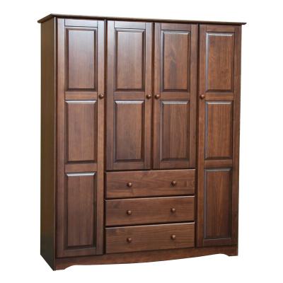 China Modern Retro Wooden Cabinet High Quality Household Wardrobe With Large Storage Space Suitable For Bedroom for sale