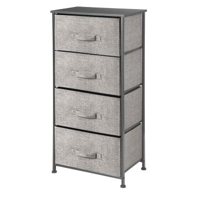 China Modern Factory Price 4 Drawers Gray Vertical Storage Tower Organizer Unit For Bedroom Hallway for sale
