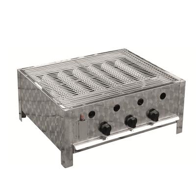 China Good Quality Commercial Restaurant 3 Burner Gas Barbecue Supply Commercial Table Top Grill for sale