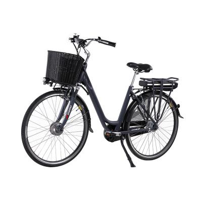 China Aluminum Alloy OEM Factory 7 Speed Lady Retro Electric Bicycle Classic Alloy City 700c Ebike for sale