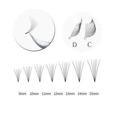 China Light Private Label 2d 3d 4d 5d 6d 10d Korea New Model Heat Bonded Russian Fans Licks Super Thin Volume Premade for sale