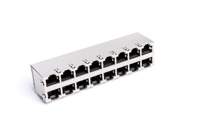 Cina 10/100BASE 2x8 ha impilato il doppio incavo TM59B828T1X11 di lan delle piattaforme delle prese modulari RJ45 in vendita