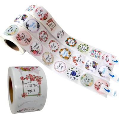 China Waterproof Custom European Style Small Embossed Thank You Food Shipping Gift Boxes Sticker Adhesive Packing Labels for sale