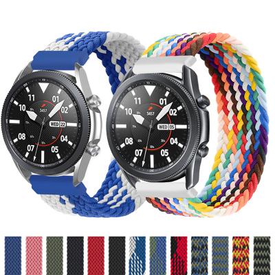 China Water Resistant 20mm Braided Loop Solo Watch Bands 22mm For Samsung Galaxy Watch 3 2 Speed S3 Pro Wristband Huawei Gt2 Active Watch Strap for sale
