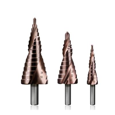 China Bright Copper/Metal/Wood HSS 4241 Straight Flute Finish Step Drill Bit With Three Flat Leg for sale