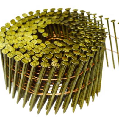 China Flat Painted Screw Shank Coil Nail GunNails For Coil Nail Gun for sale