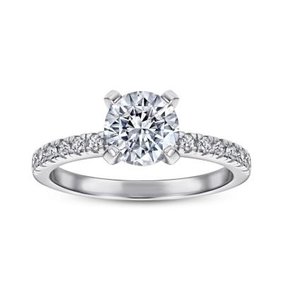 China CLASSIC Fashion Round Shaped Micro Pave Insert 925 Silver Wedding Rings for Women for sale
