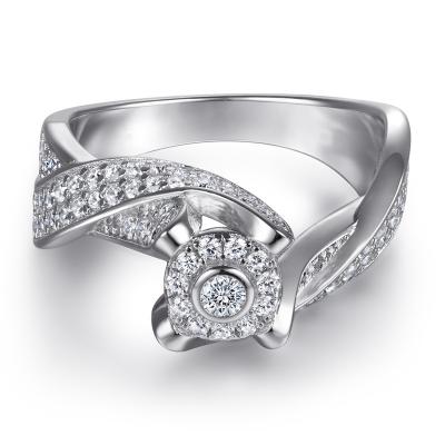 China CLASSIC Fashion Wholesale Jewelry Geometric zircon 925 Sterling Silver Romantic Fashion Curve Women Ring for sale