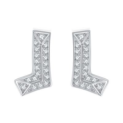 China Casual/Sporty 925 silver L letter zirconia small earrings delicate temperament earrings senior sense for sale