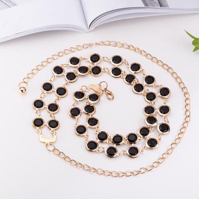China Gold Metal Women Dress Decoration Beads Waist Chain Belt Wholesale for sale