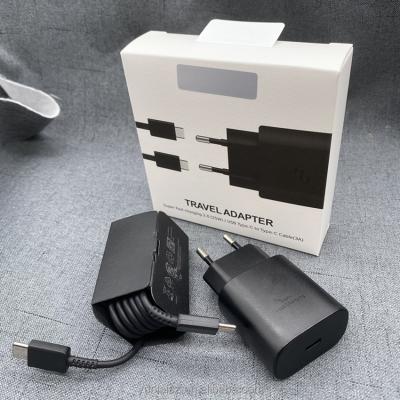 China High Speed For Original Samsung Charger 25W US EU Plug USB Type Adapter + 3A Free Fast Charging Charger TA800 Type C Cable Fast Shipping for sale