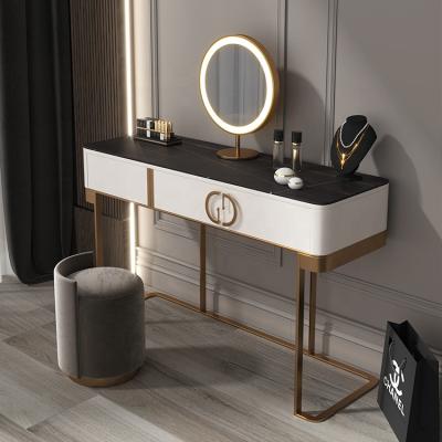China Contemporary Style Modern Design Waterproof Beauty Makeup Station Sintered Stone Makeup Table Set For Women for sale