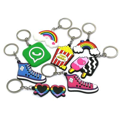 China Durable Latest Design Lovely Promotional PVC Rubber Keychains With Free Mold Cost Customized Logo for sale