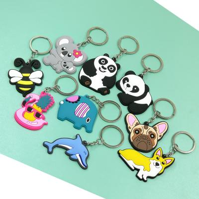 China Durable Wholesale Luxury Soft Souvenir Gift PVC Rubber Key Chain With Custom Cute 3D Cartoon Design Logo for sale
