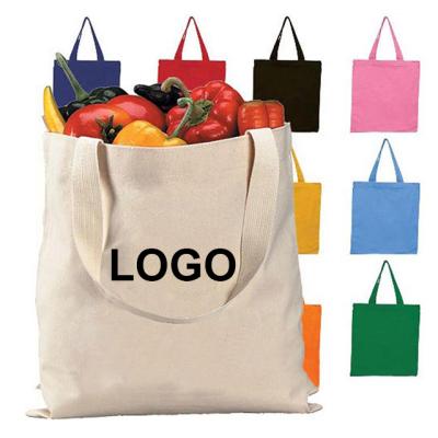 China Wholesale Heavy Duty Bulk Durable Tote Ladies Shoulder Reusable Canvas Reusable 100 Cotton Shopping Duffel Bags With Logo for sale