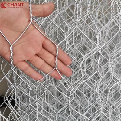 Cina 4x1x1 Mesh Size 80*100 Silver Double Twist Woven Wire Mesh Gabion Baskets Hexagonal Wire Mesh in vendita