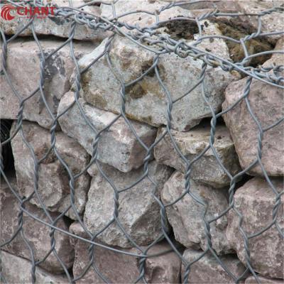 Cina Pesante zinco + PVC rivestito galvanizzato maglia di filo di pietra muro Gabion Basket 3 * 1 * 1 metro in vendita