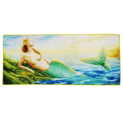 China Soft And Comfortable 2021 100% Customized Cotton Beach Towel With Custom Logo Print for sale