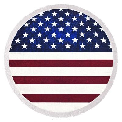 China Wholesale Good Water Absorption Custom Round 100% Cotton Printed Beach Towel With Custom Logo Print for sale