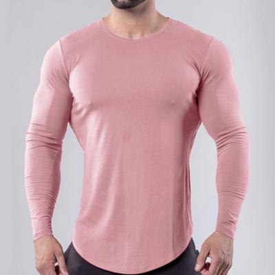 China Sports Long Sleeve Gym Sport Shirts For Men Workout Spandex Cotton for sale