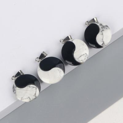 China China Crystal Pendants Black And White Unique Tai Chi Crystal Pendant Fleece for sale