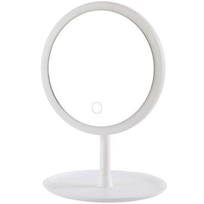 China Hot Sale Lit Led Portable Beauty Touch Screen Desktop Makeup Mirror With Led Light Smart Flat Mirror for sale