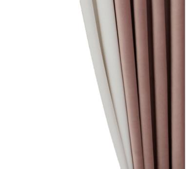 China Ash Rose Wholesale White Water Resistant Velvet Blackout Fabric Curtain for sale
