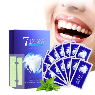 China For Home Use OEM 7D Diamond Bright White 6% HP Strong Viscosity Teeth Whitening Dry Strips 0 Residue for sale