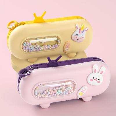 China Caritativo porta lápiz de silicona Mujeres Chicos Bolso de lápiz Bolso de oficina de la escuela en venta