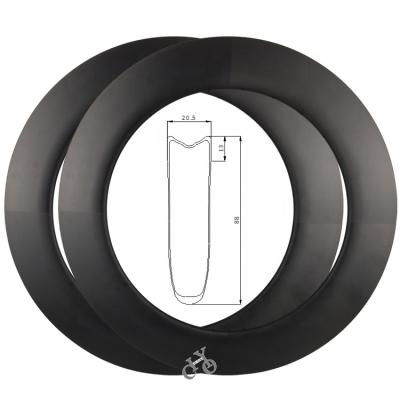 China Road Bikes 700 Disc Wheel Fixed Speed 88mm x 20.5mm Single Speed Bikes Wheels Tubular Rim Track Bike Wheels For Cheap for sale