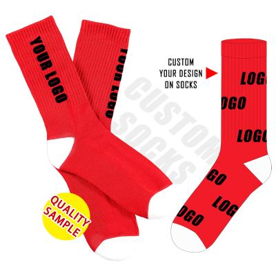 China QUICK DRY Crew Socks Customized Logo Design Unisex Cotton Socks Custom Socks for sale