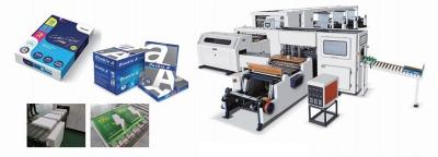 China Línea automática de embalaje de hojas de papel de tamaño A4 y de rebanadas, 500 hojas por rebanada, para 2 o 4 rollos en venta