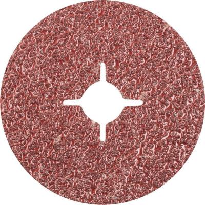 China GLORY 4 Inch P60 Cross Hole 0.8mm Thickness Aluminum Oxide Fiber Abrasive Deburring Disc For Deburring for sale