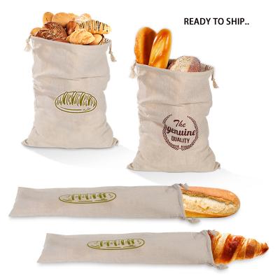 China Promotional Hot Selling Minimalist Customizable Canvas Bread Bags Cotton Canvas Bread Food Storage Drawstring Gift Bag Food Storage Pouch Bag for sale