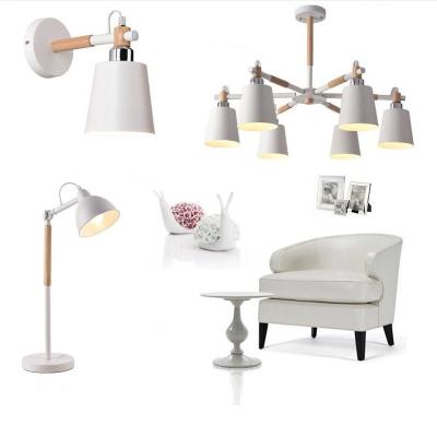 China Modern Nordic Wood Ceiling Chandelier lighting E27 / E26 With Iron Lampshade For Living Room Suspension Lighting Fixtures for sale