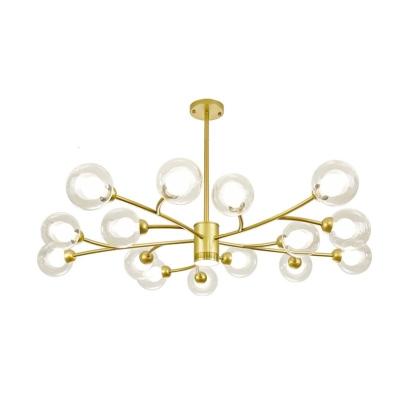 China Modern Modern LED Ceiling Chandelier Lighting For Living room Industrial Nordic Glass Minimalist Bedroom Lighting for sale