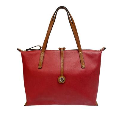 China Lady Wholesale Price High Quality Casual Women Leather Trim Handbag Fashionable Design Handbags For Women Luxury Genuine Leather Handbags for sale