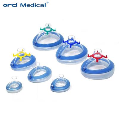 China Medical Supplies Disposable Air Cushion PVC Anesthesia Mask With CE ISO Approved for sale