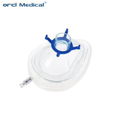 China Mascarilla cirúrgica médica con almohadilla de aire de PVC suave Mascarilla anestésica desechable Precio al por mayor en venta