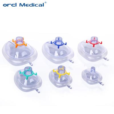 China Máscara de oxígeno para respirar con máscara de anestesia de PVC desechable para uso médico inflable en venta
