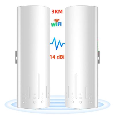 China ponte sem fio 14dBi 5ghz 3km do adaptador 2 RJ45 LAN Ethernet PTP do ponto de entrada 24V à venda