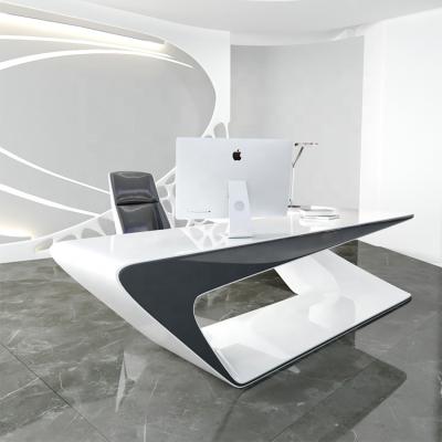 China High End White Paint Painting Office Desk Table Luxury Modern Executive Design for sale