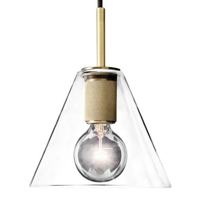 China European Clear Glass Shade Brass Fixture Lamp for sale