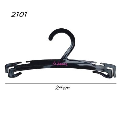 China New Arrival Plastic Black Underwear Lingerie Hanger Eco - Friendly With Printed Logo for sale